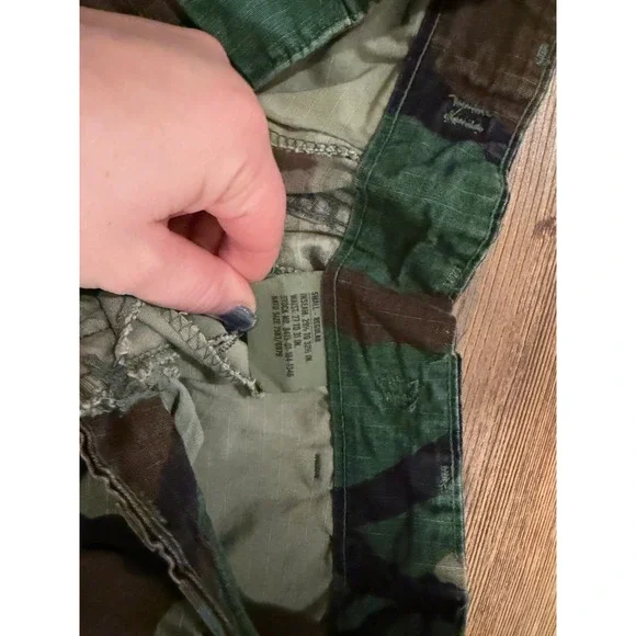 US Military Woodland Camo Cargo Pants Small Regular Ripstop BDU Trousers Mens - Picture 2 of 6